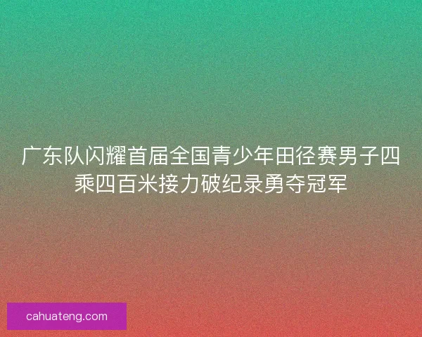 广东队闪耀首届全国青少年田径赛男子四乘四百米接力破纪录勇夺冠军